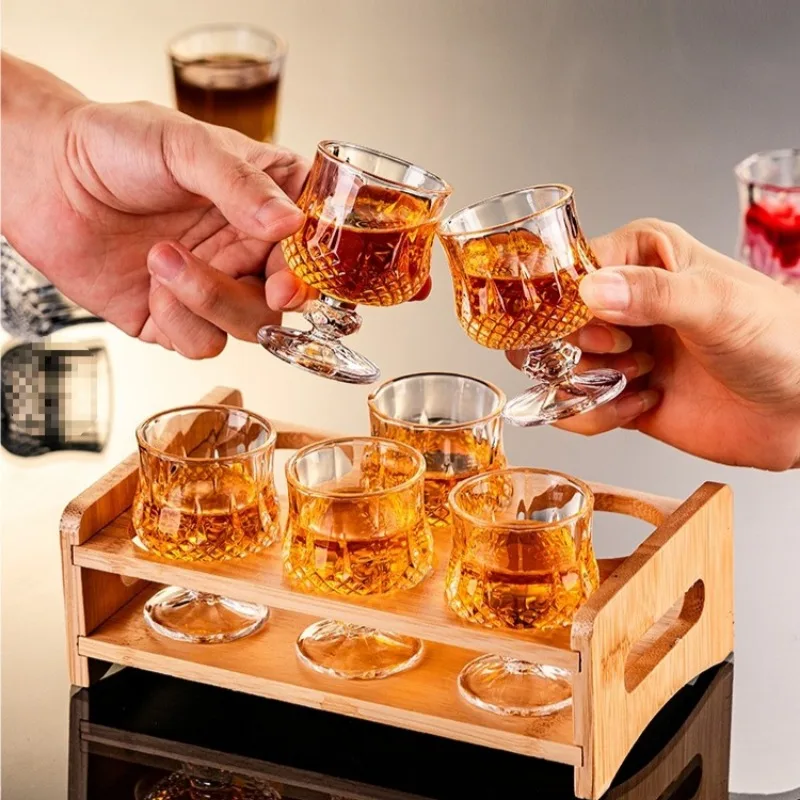 Wine Glass Set Crystal - 6-teiliges Schnapsglas-Weinset Baijiu Glas Bar Trinkset