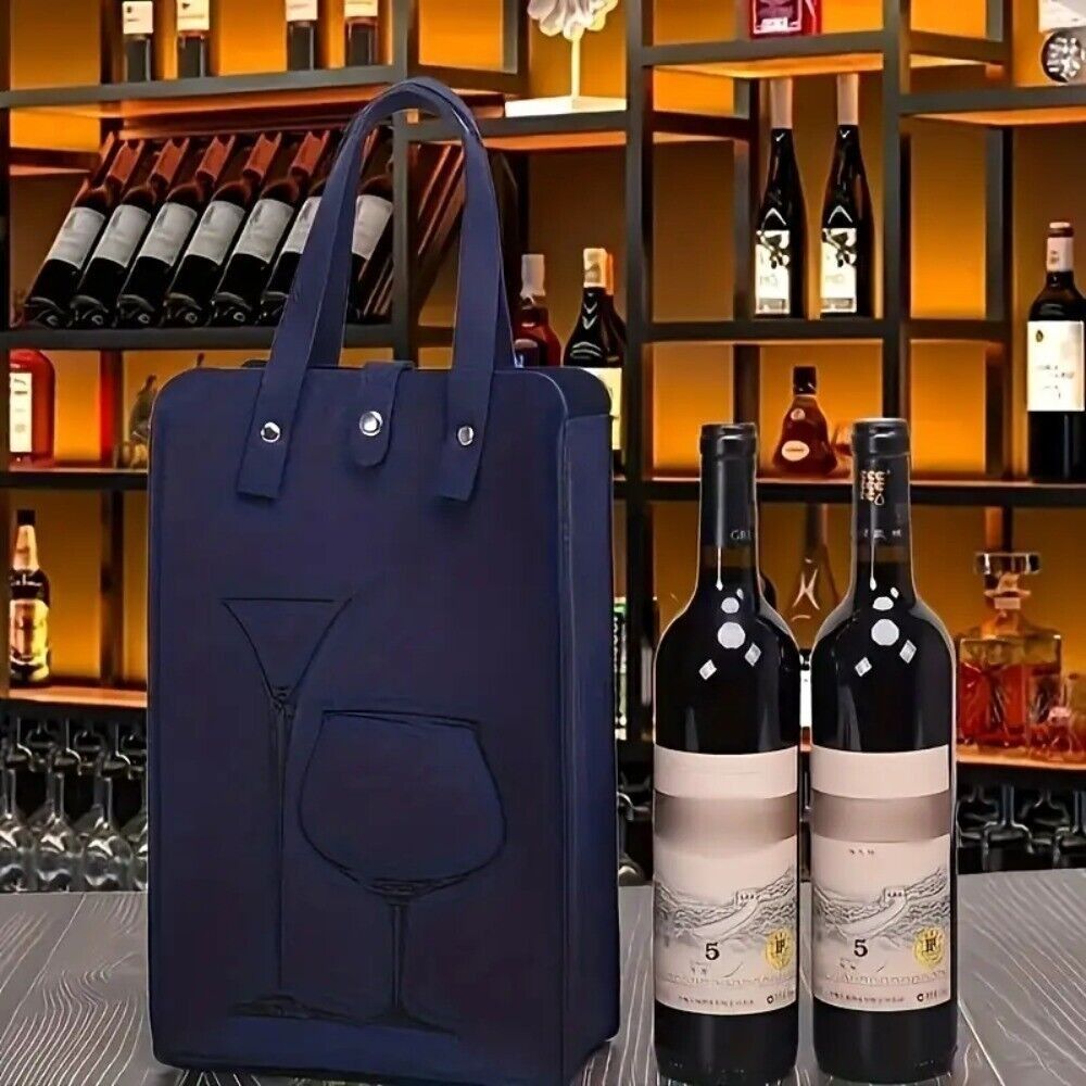 Wine & Beer Shop - Hochwertige Filz-Weintasche Doppelgriff-Weingeschenk-Aufbewahrungstasche Geschenk-Getränketasche