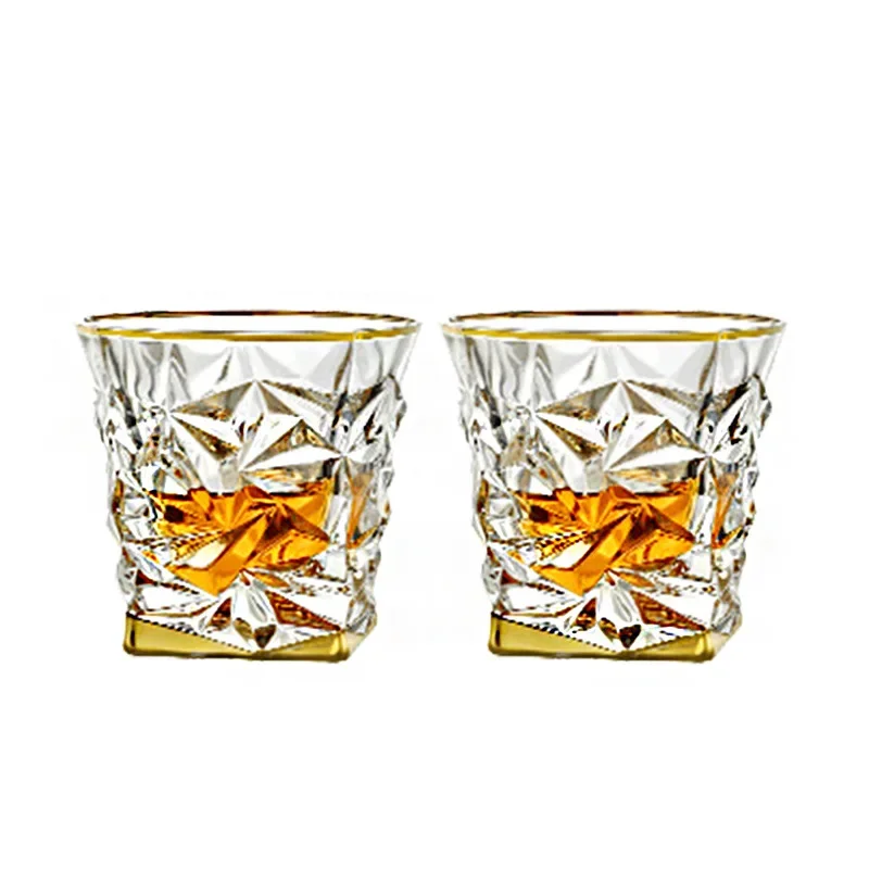 Wine Beer Pairing - Goldbemalter Whiskybecher aus Kristallglas, ausländisches Weinbecher-Set,